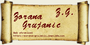Zorana Grujanić vizit kartica